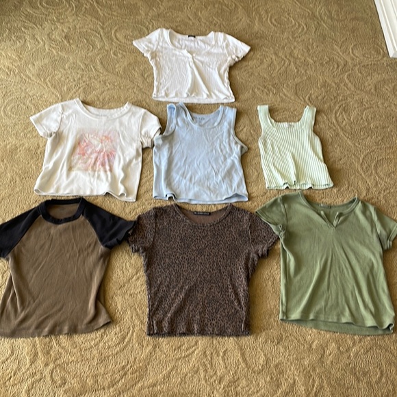 Brandy Melville Tops - 7 Brandy Melville, John Galt shirts. As is. Has stains around armpit.